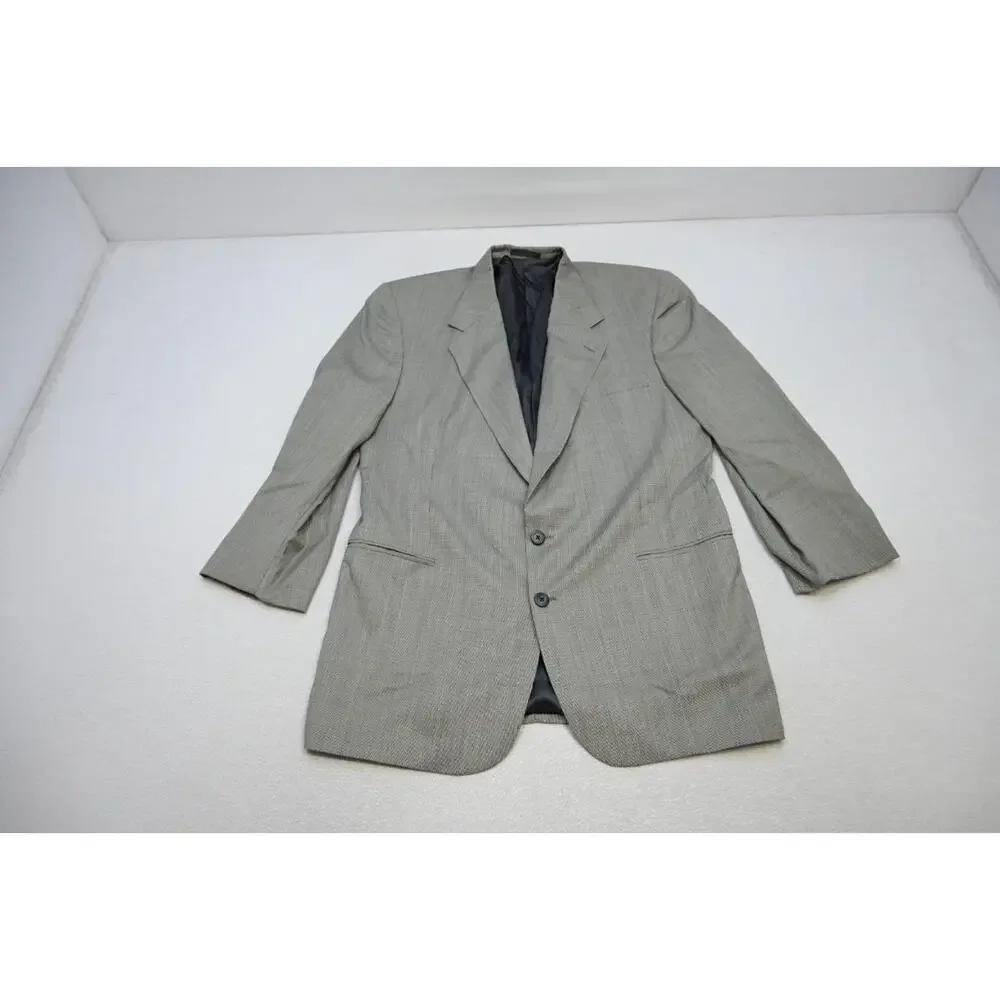 Jhane Barnes Wool Plaid Pleated 2 Button Suit Pants Jacket‎ Mens 40 x 31 44 L